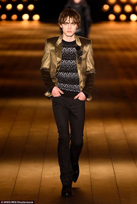 lennon gallagher ysl|Paris Fashion Week: Lennon Gallagher models for YSL show.